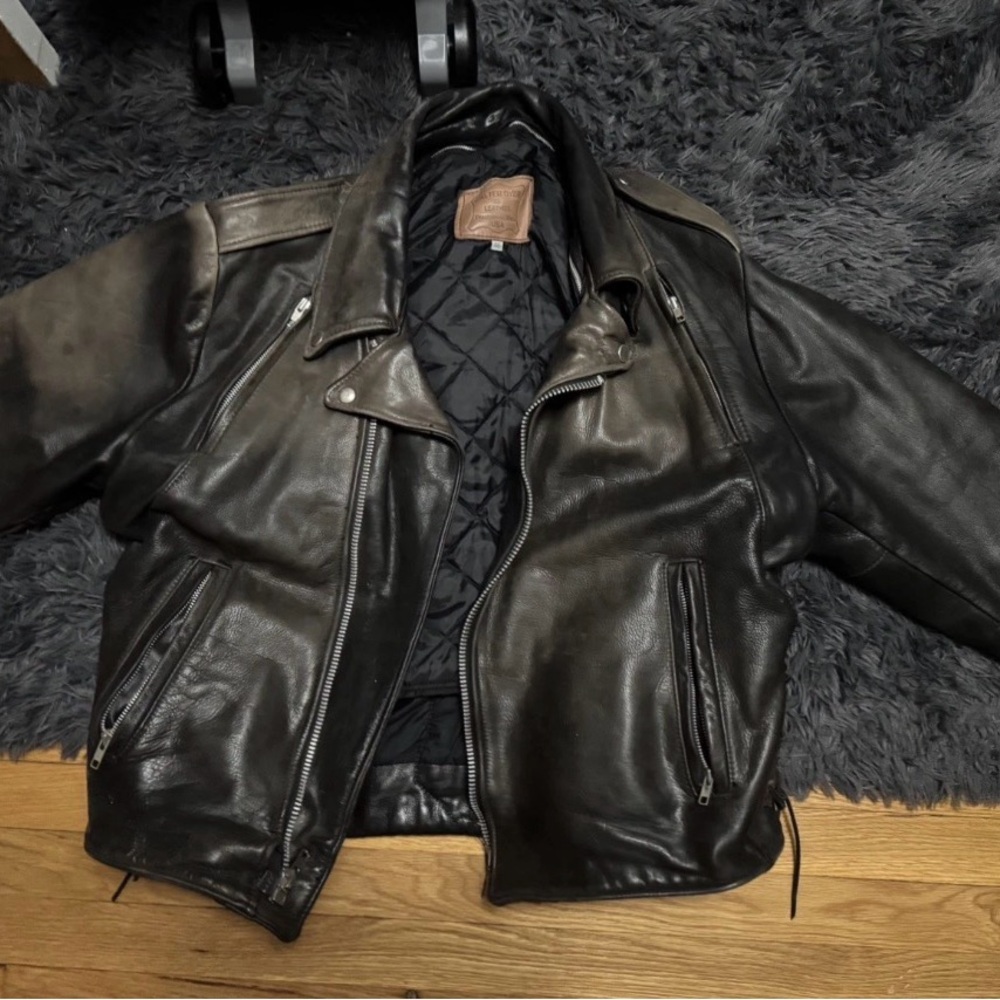 Men's Black Leather Performance Jacket